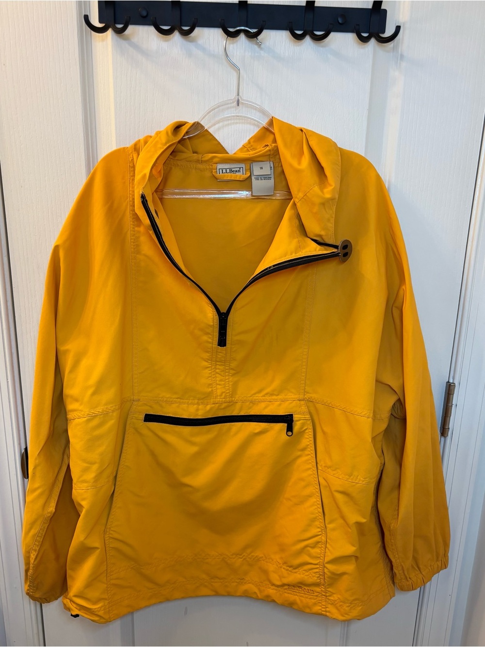 L.L. Bean Men's Hooded Rain Anorak in Mustard
